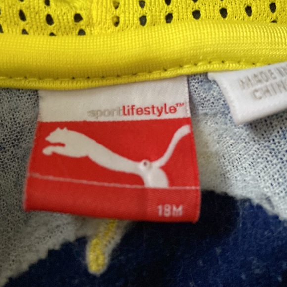 Puma Navy, Grey & Yellow Hooded Warm Up Suit - Picture 6 of 8